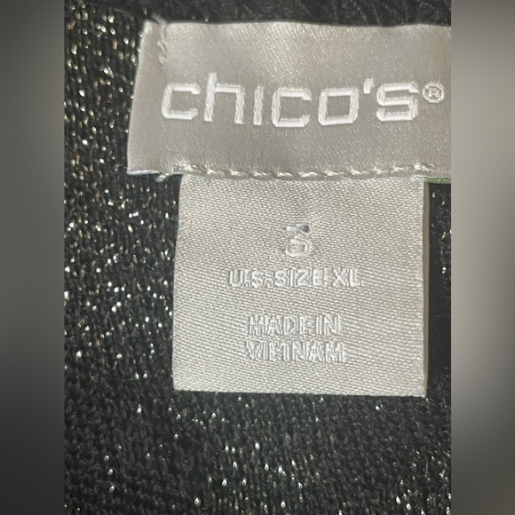Chicos black and silver open cardigan/jacket - Picture 3 of 5